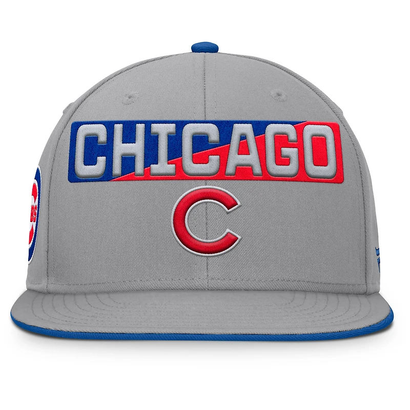 Casquette Snapback Punchout des Chicago Cubs pour homme, grise, Fanatics