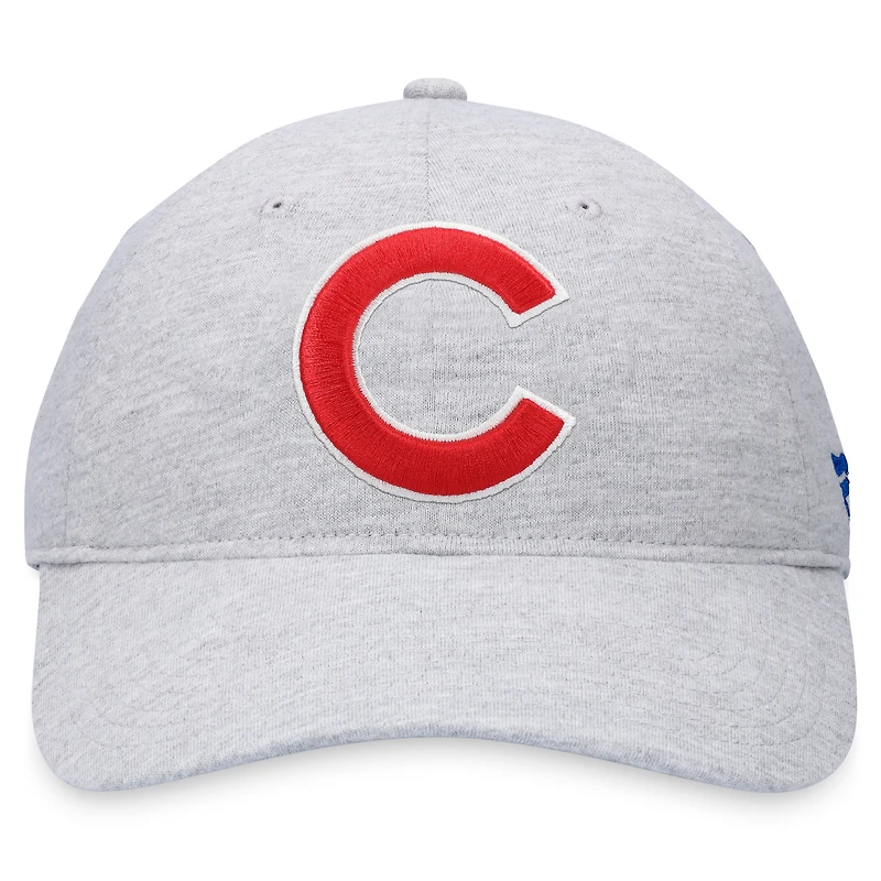 Casquette réglable avec logo des Chicago Cubs Fanatics gris chiné pour hommes