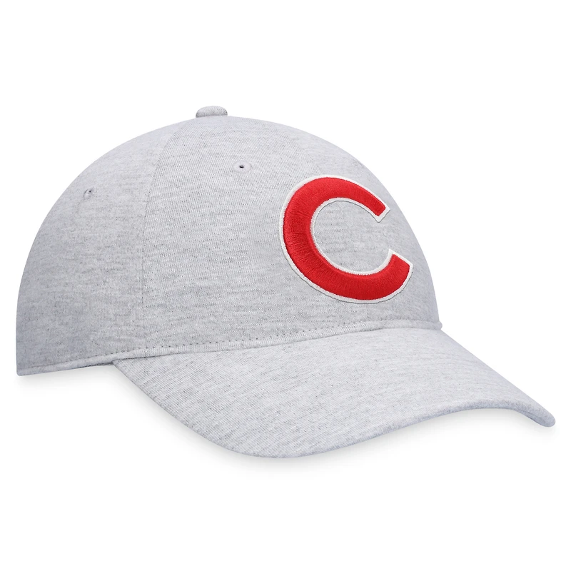 Men's Fanatics Heather Gray Chicago Cubs Logo Adjustable Hat