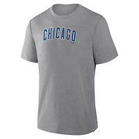 T-shirt homme Fanatics Heather Gray Chicago Cubs Play Tribute Tri-Blend