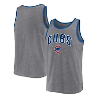 Men's Fanatics  Heather Gray Chicago Cubs Primary Tank Top