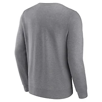Men's Fanatics Heather Gray Chicago Cubs Simplicity Pullover Sweatshirt