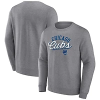Men's Fanatics Heather Gray Chicago Cubs Simplicity Pullover Sweatshirt