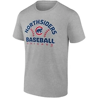 Men's Fanatics Heathered Gray Chicago Cubs Iconic Go for Two T-Shirt