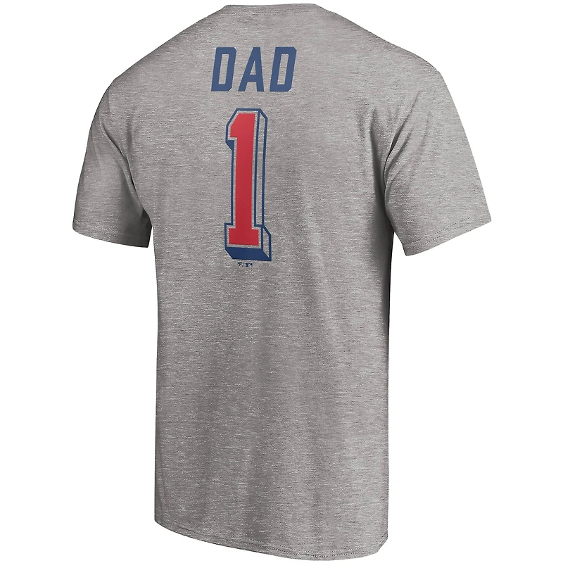 T-shirt de l'équipe numéro un des papas Chicago Cubs Fanatics gris chiné pour hommes