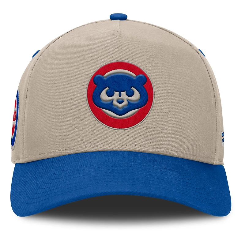 Casquette ajustable Fanatics kaki/royale Chicago Cubs Veteran A-Frame pour homme