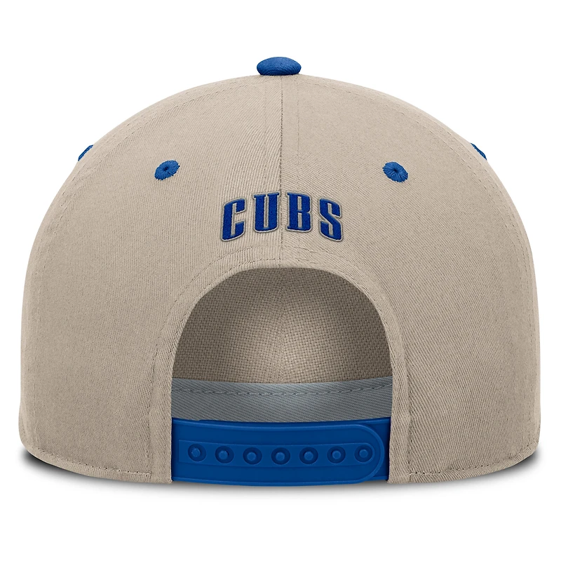 Men's Fanatics Khaki/Royal Chicago Cubs Veteran A-Frame Adjustable Hat