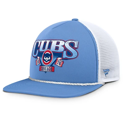 Casquette snapback Fanatics bleu clair/blanc Chicago Cubs Recall pour homme
