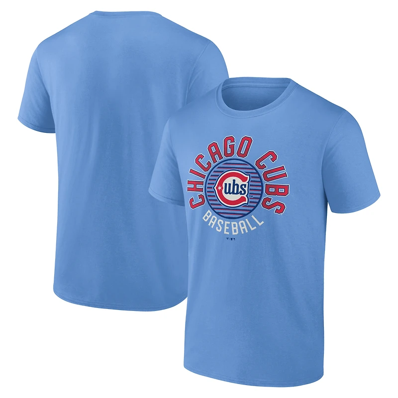 T-shirt Fanatics bleu clair pour homme, motif Alt Circle des Chicago Cubs