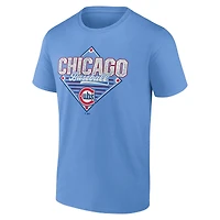 T-shirt Fanatics bleu clair pour homme, motif diamant alternatif des Chicago Cubs