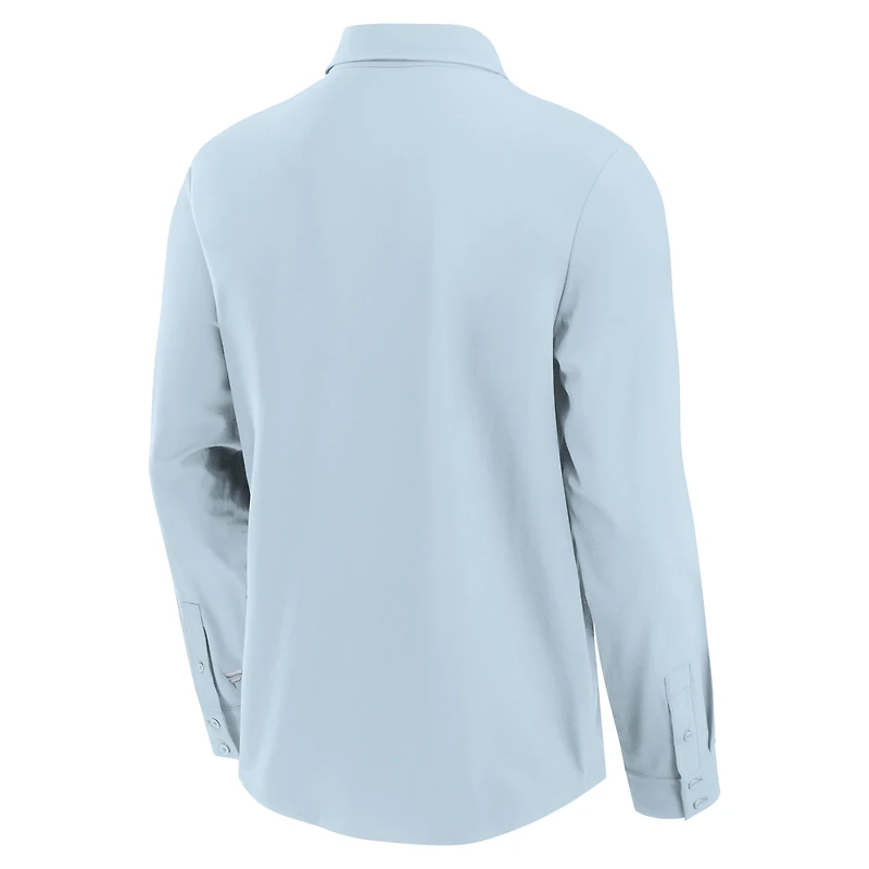 Chemise boutonnée à manches longues Fanatics pour hommes, bleu clair
