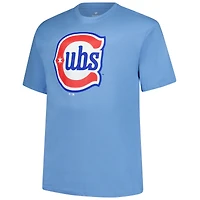 T-shirt Fanatics Pete Crow-Armstrong bleu clair pour homme, grand et grand, avec nom numéro des Chicago Cubs