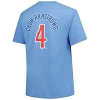 T-shirt Fanatics Pete Crow-Armstrong bleu clair pour homme, grand et grand, avec nom numéro des Chicago Cubs