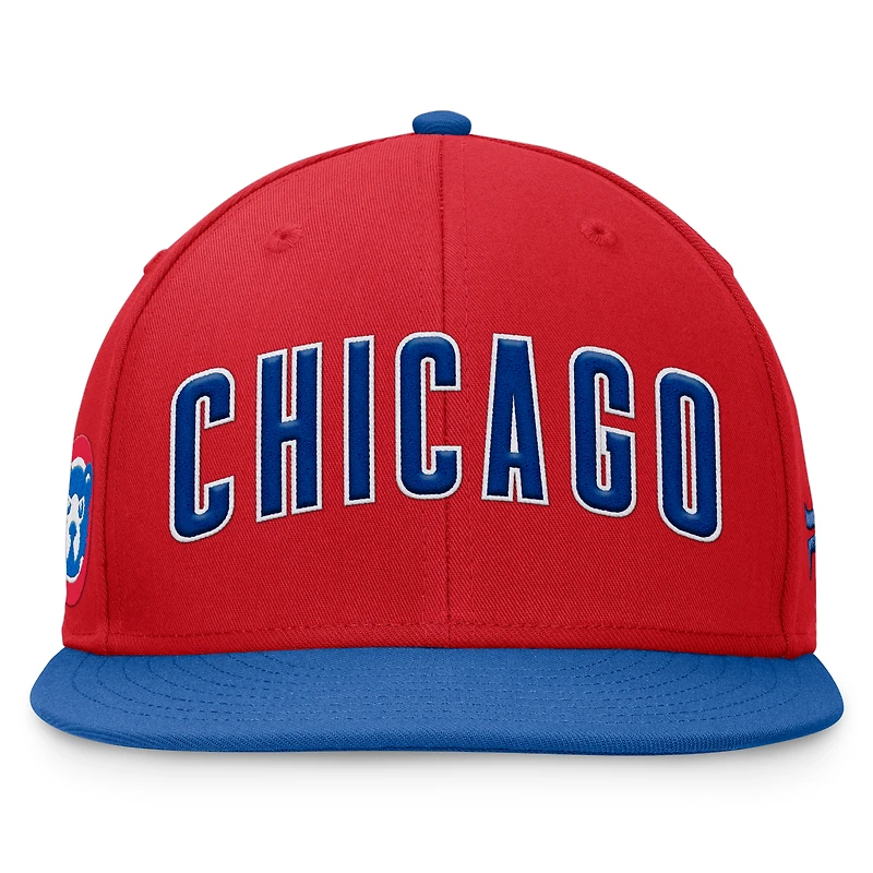 Men's Fanatics Red Chicago Cubs Fundamental Two-Tone Fitted Hat