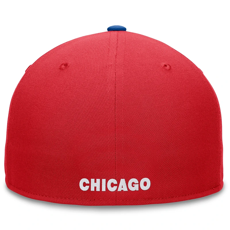Men's Fanatics Red Chicago Cubs Fundamental Two-Tone Fitted Hat