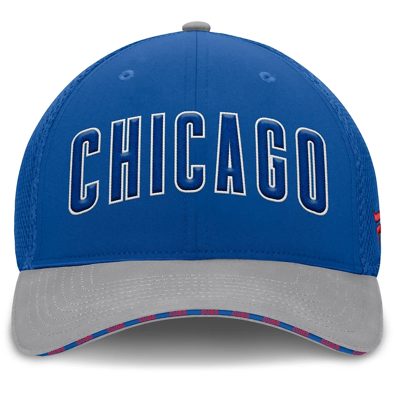Casquette Fanatics Flex pour homme, bleu royal/gris, des Chicago Cubs