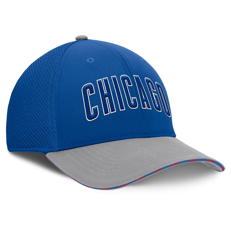 Casquette Fanatics Flex pour homme, bleu royal/gris, des Chicago Cubs