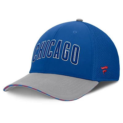 Casquette Fanatics Flex pour homme, bleu royal/gris, des Chicago Cubs