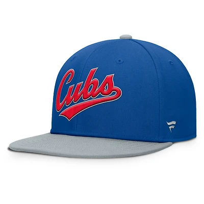 Casquette ajustée Fanatics pour homme, bleu royal/gris, Chicago Cubs