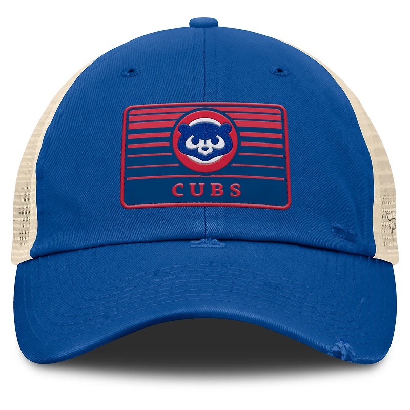 Men's Fanatics  Royal/Natural Chicago Cubs Cooperstown Collection Eastbound Mesh Adjustable Hat
