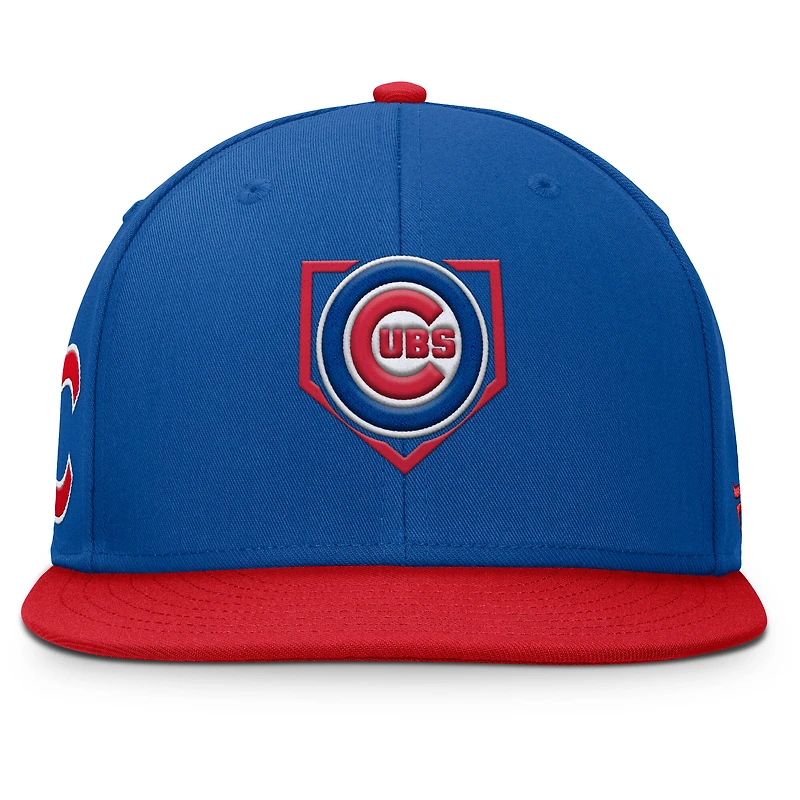 Men's Fanatics Royal/Red Chicago Cubs Batter's Box Snapback Hat