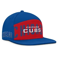 Casquette Snapback Fanatics Royal/Red Chicago Cubs Clubhouse Splitter pour homme