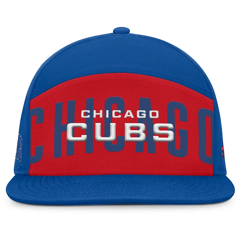 Casquette Snapback Fanatics Royal/Red Chicago Cubs Clubhouse Splitter pour homme