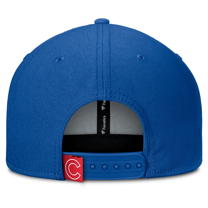 Men's Fanatics Royal/Red Chicago Cubs Clubhouse Splitter Snapback Hat