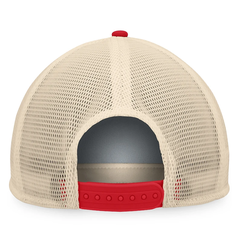 Men's Fanatics Royal/Red Chicago Cubs Cooperstown Collection Talley Foam Trucker Snapback Hat