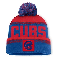 Bonnet en tricot à revers et pompon No-Doubter des Chicago Cubs, bleu royal/rouge, Fanatics pour homme