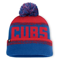 Bonnet en tricot à revers et pompon No-Doubter des Chicago Cubs, bleu royal/rouge, Fanatics pour homme