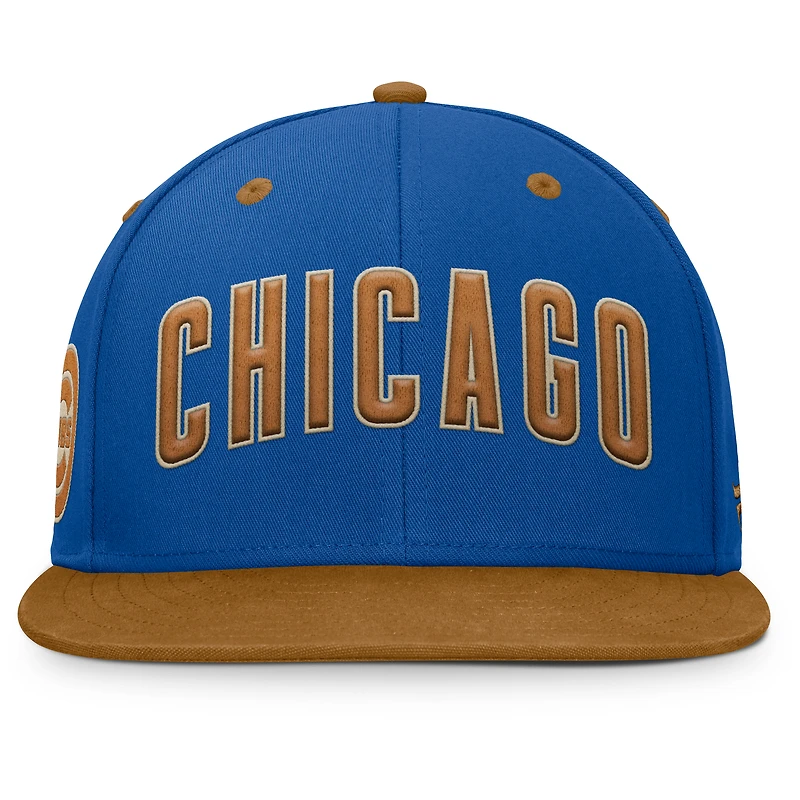 Men's Fanatics Royal/Tan Chicago Cubs Splinter Fitted Hat