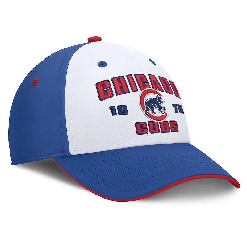 Men's Fanatics Royal/White Chicago Cubs Jammed Structured Flex Hat