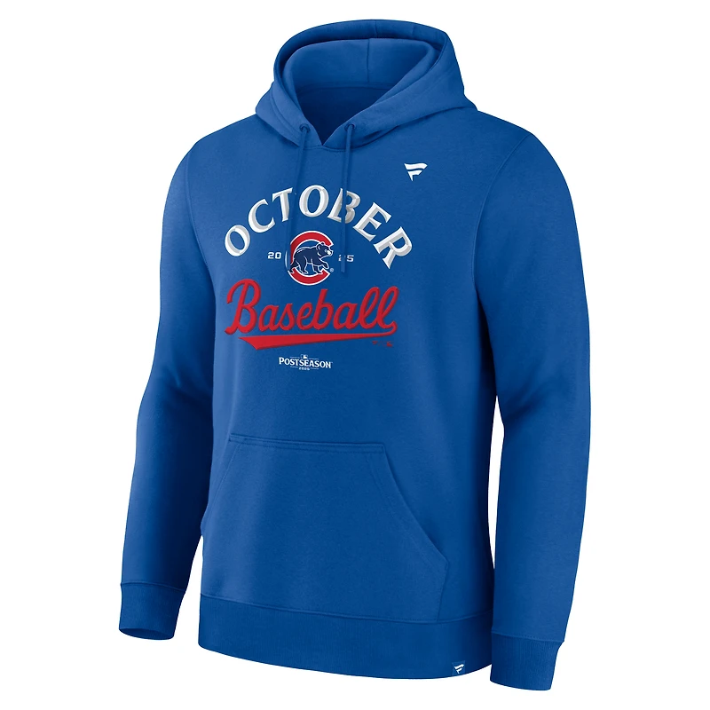 Sweat à capuche Fanatics Royal Chicago Cubs 2025 MLB pour hommes, vestiaire d'après-saison
