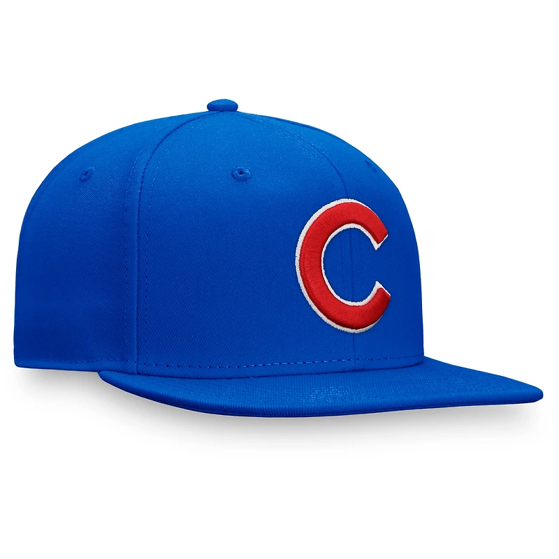 Casquette ajustable Snapback Fanatics Royal Chicago Cubs Core pour hommes