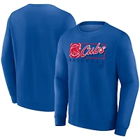 Men's Fanatics Royal Chicago Cubs Focus Fleece Pullover Sweatshirt