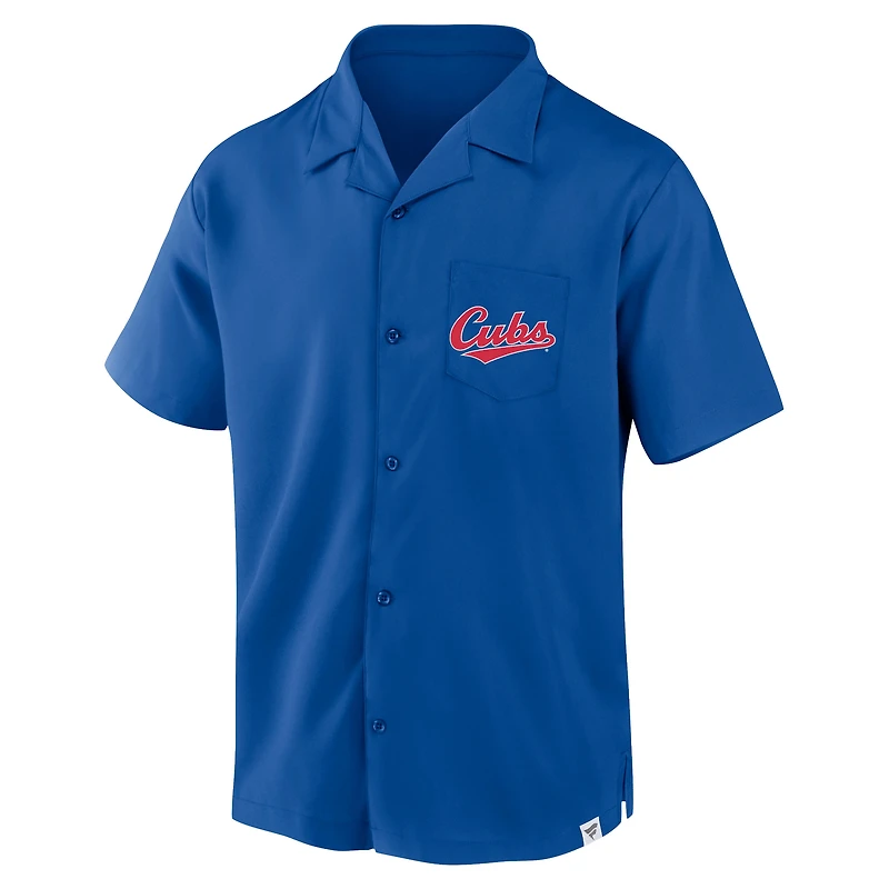 Chemise boutonnée Fanatics Royal Chicago Cubs Proven Winner Camp pour hommes