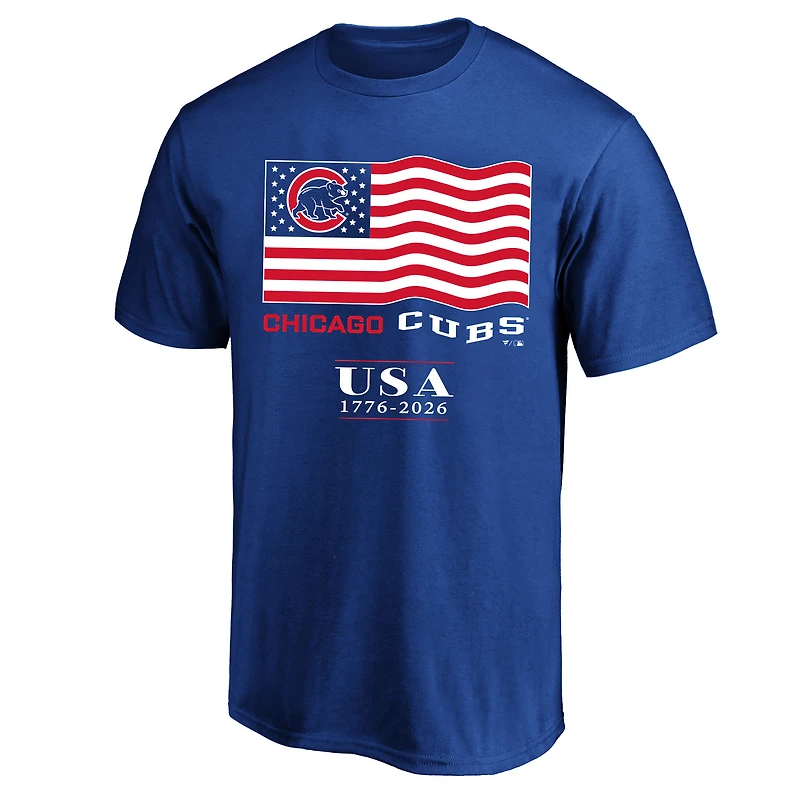 T-shirt homme Fanatics Royal Chicago Cubs USA 1776-2026 Grandes Tailles