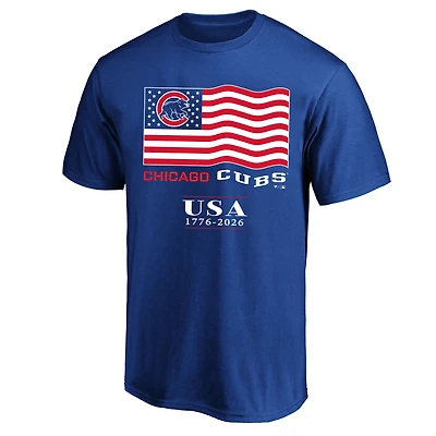 T-shirt homme Fanatics Royal Chicago Cubs USA 1776-2026 Grandes Tailles