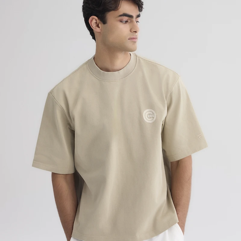 Men's Fanatics Sepia Tint Chicago Cubs Iconic Heavyweight T-Shirt