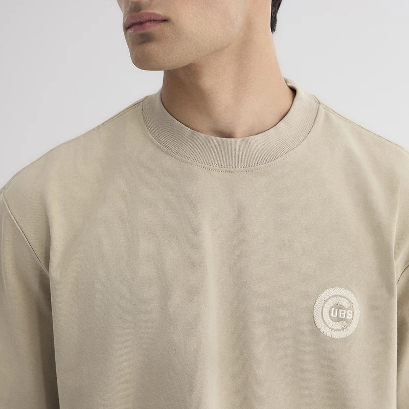 Men's Fanatics Sepia Tint Chicago Cubs Iconic Heavyweight T-Shirt