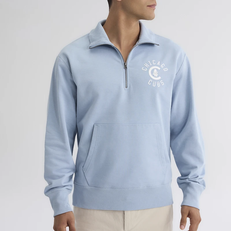Men's Fanatics Sky Blue Chicago Cubs Iconic Terry Quarter-Zip Sweatshirt
