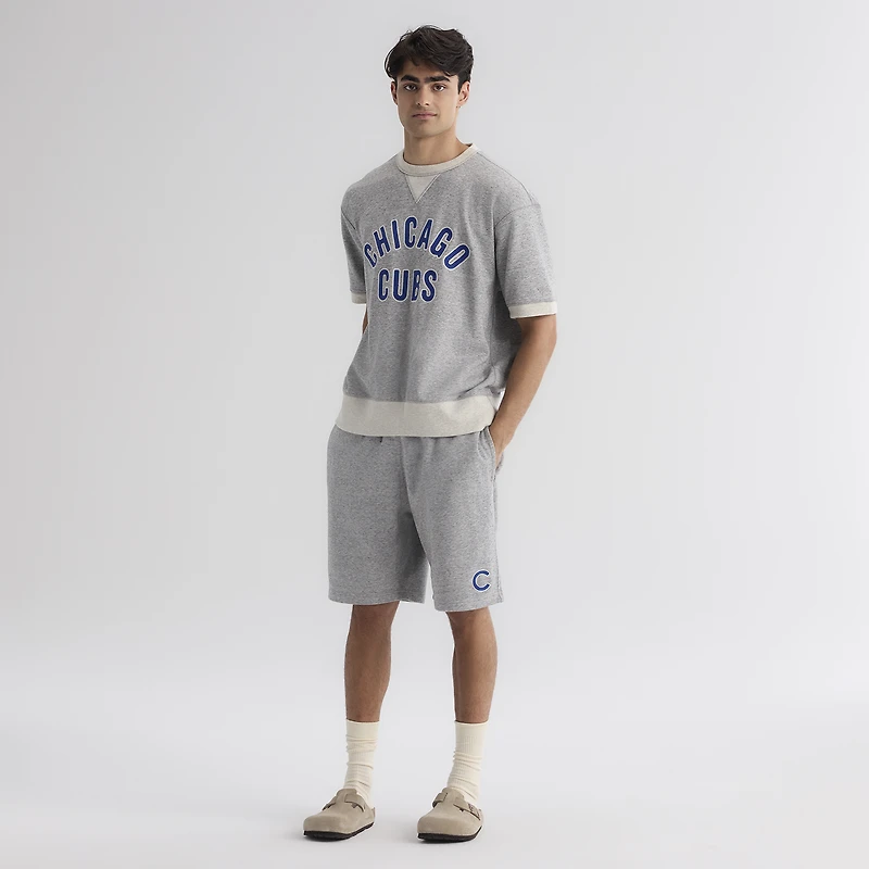 Men's Fanatics Bisque Chicago Cubs Iconic Terry Warm-Up Shorts