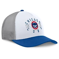 Men's Fanatics White/Royal Chicago Cubs Designated A-Frame Foam Front Trucker Adjustable Hat