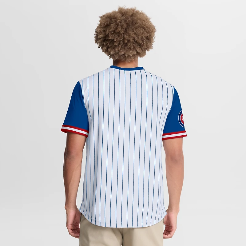 Men's Fanatics White/Royal Chicago Cubs Pinstripe Walk Off Shirt