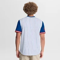 Men's Fanatics White/Royal Chicago Cubs Pinstripe Walk Off Shirt