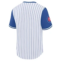 Men's Fanatics White/Royal Chicago Cubs Pinstripe Walk Off Shirt
