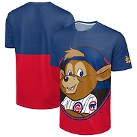 T-shirt FOCO pour homme, bleu royal/rouge, avec grand logo des Chicago Cubs