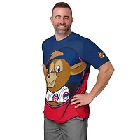 T-shirt FOCO pour homme, bleu royal/rouge, avec grand logo des Chicago Cubs