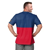 T-shirt FOCO pour homme, bleu royal/rouge, avec grand logo des Chicago Cubs